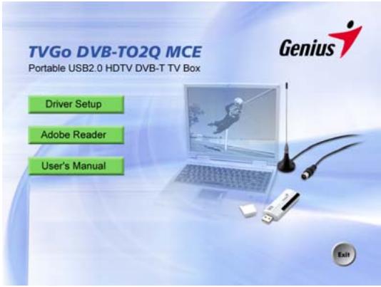 GENIUS TVGO DVB-T02Q MCE - Software installation - 2