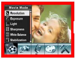 GENIUS G-SHOT HD500 - To change Movie Resolution: - 1