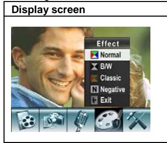 GENIUS G-SHOT HD500 - To change Effect setting: - 1