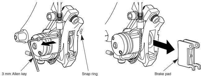 SHIMANO SI-8E80A - Replacing the brake pads - 1