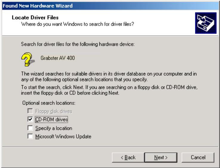 TERRATEC GRABSTERAV400 - Driver installation under Windows 2000 - 3