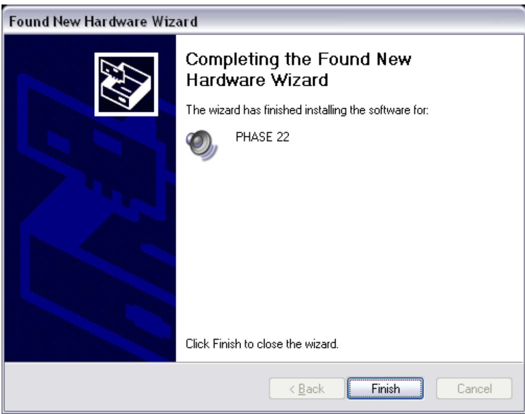 TERRATEC PHASE22 - Windows XP installation - 5