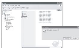 IRIVER E100 - - Deleting files / folders from the product - 1