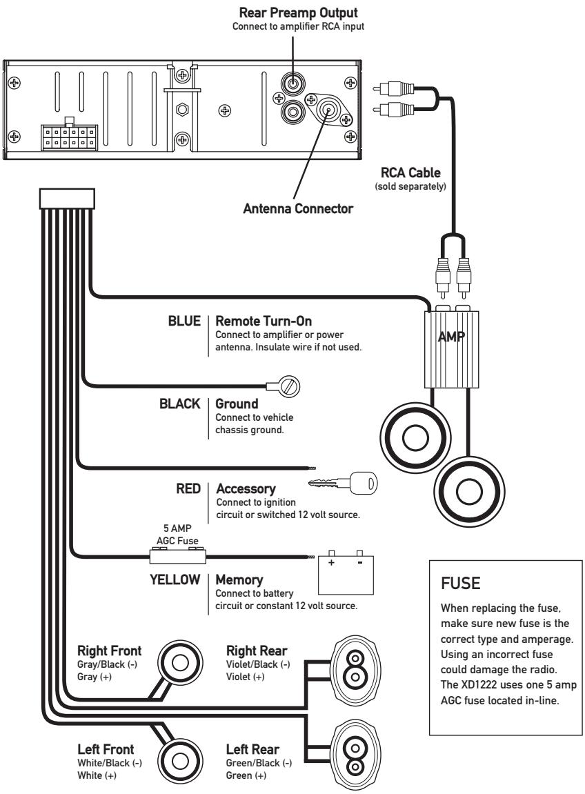 DUAL XD1222 - Wiring Diagram - 1