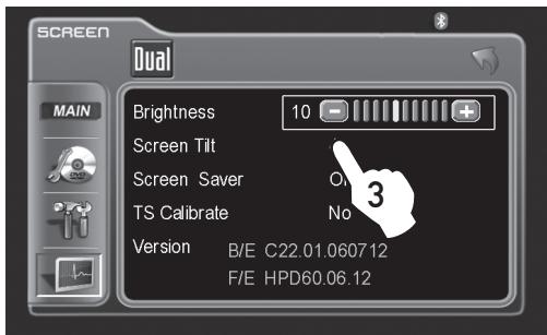 DUAL XDVD8183N - SCREEN Setup - Setting TFT Angle - 3