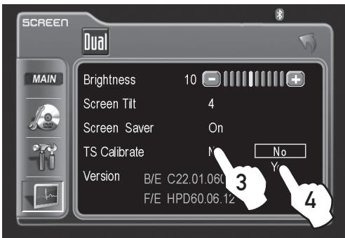 DUAL XDVD8183N - SCREEN Setup - Touch Screen Calibration - 3