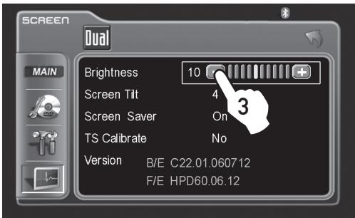 DUAL XDVD8183N - SCREEN Setup - Setting TFT Brightness - 3