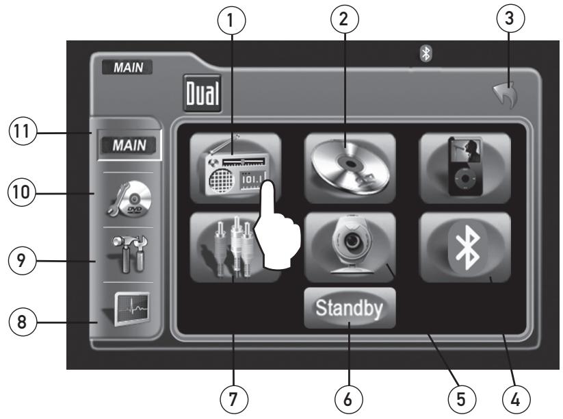 DUAL XDVD8183N - Main Menu Access - 1