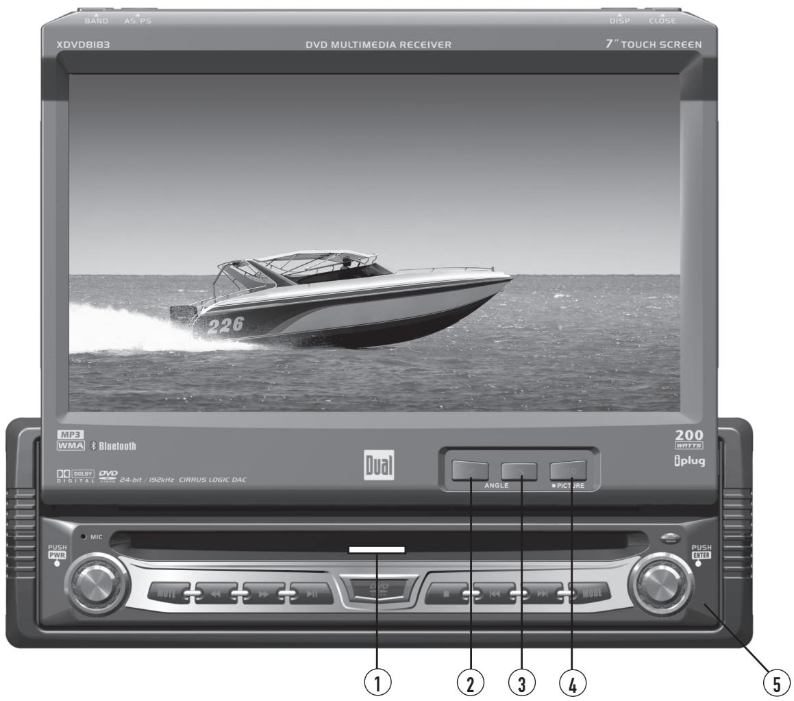 DUAL XDVD8183N - Control Locations - Monitor Open - 1