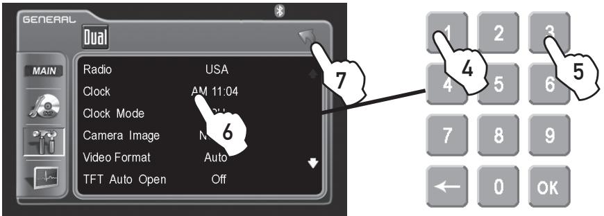 DUAL XDVD8183N - GENERAL Setup - Adjusting the Clock - 3