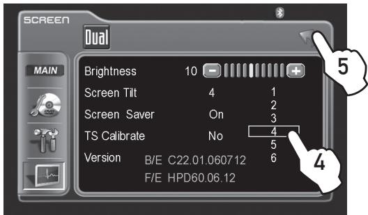 DUAL XDVD8183N - SCREEN Setup - Setting TFT Angle - 4