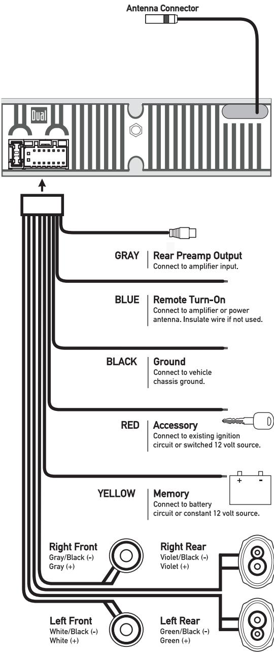 DUAL XHD6420 - Wiring Diagram - 1