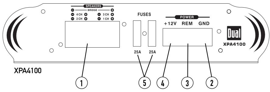 DUAL XPA2100 - Power and Speaker Connections - 2