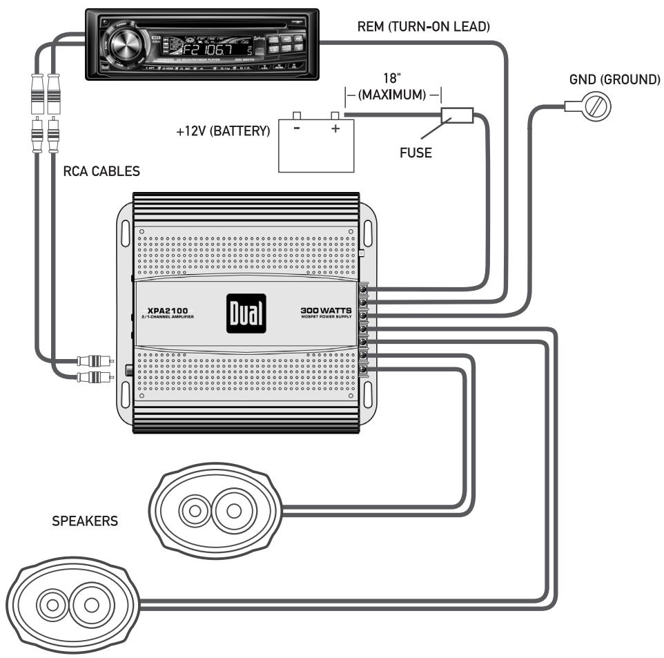 DUAL XPA2100 - Typical Wire Routing - 1