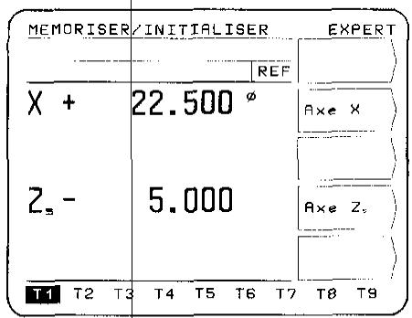 HEIDENHAIN POSITIP 850 - Exemple: recherche et définition des données d'outils avec memoriser/ initialiser - 3