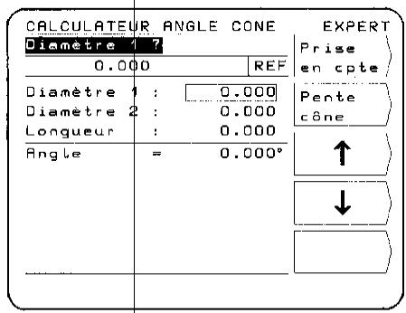 HEIDENHAIN POSITIP 850 - Appeler le calculateur de cône - 3