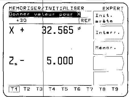 HEIDENHAIN POSITIP 850 - Exemple: recherche et définition des données d'outils avec memoriser/ initialiser - 6