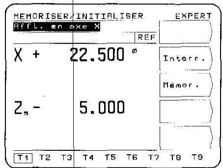 HEIDENHAIN POSITIP 850 - Exemple: recherche et définition des données d'outils avec memoriser/ initialiser - 5