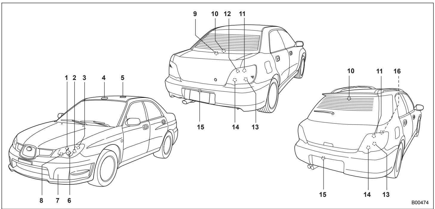 SUBARU IMPREZA - Replacing bulbs - 1