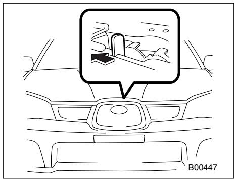 SUBARU IMPREZA - To open the hood: - 1