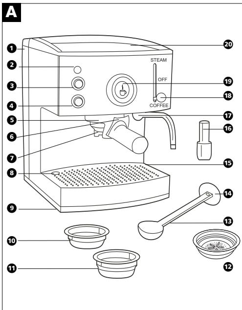 MORPHY RICHARDS PUMP ESPRESSO COFFEE MAKER 47507 - Помnobая зспесco-кофеварka - 15
