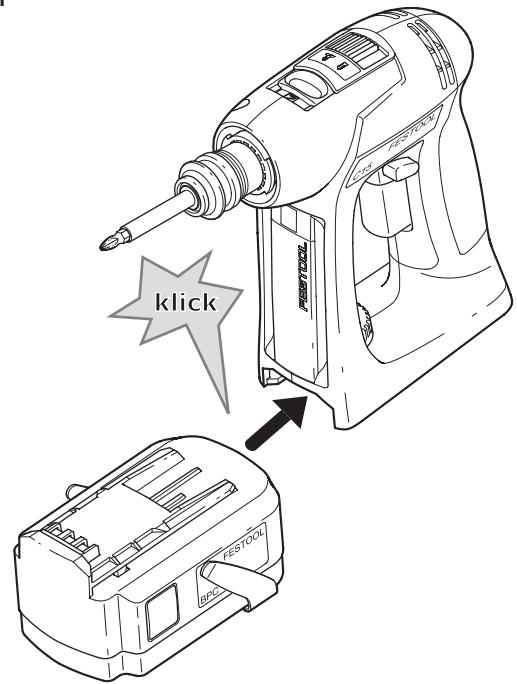 FESTOOL C 15 LI - Insertar la bateria - 2