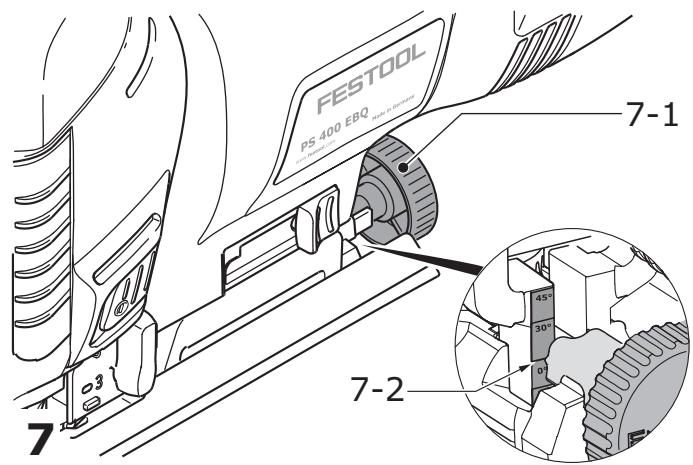 FESTOOL PSB 400 EBQ - Réglage de l'angle - 1