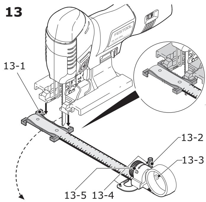 FESTOOL PSB 400 EBQ - Adaptación al compás circular - 1