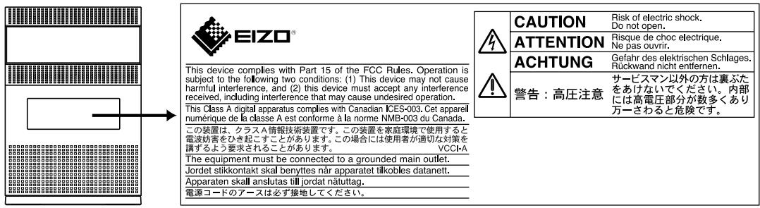 EIZO ECLIENT SC1 - [Location of the Caution Statements] - 1