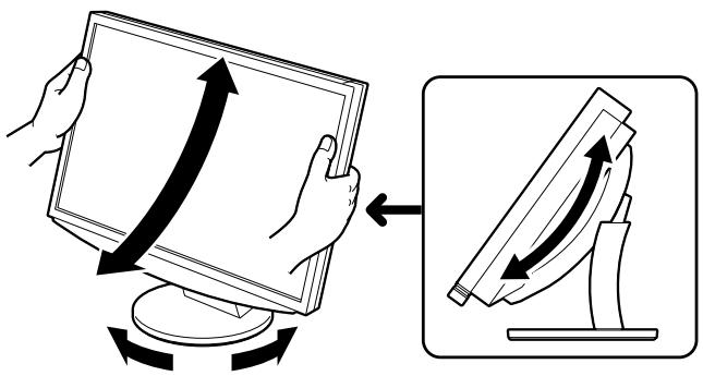 EIZO FLEXSCAN HD2441W - Ajuste de la alta y el ángulo de la pantalla - 1