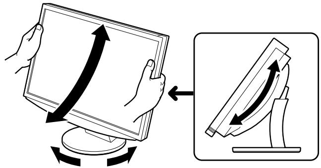 EIZO FLEXSCAN HD2441W - 调整屏幕高度和角度 - 1