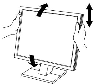 EIZO FLEXSCAN M1700 - Ajustage de la hauteur et de l'angle de l'écran - 1