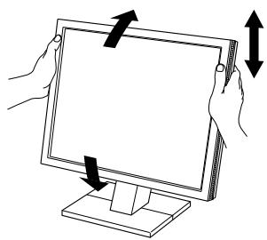 EIZO FLEXSCAN M1700 - Ajuste de la alta y el ángulo de la pantalla - 1