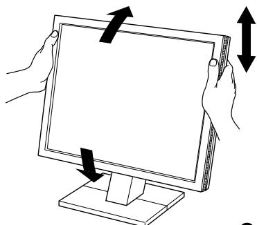 EIZO FLEXSCAN M1700 - Höhe und Neigung des Bildschirms einstellen - 1