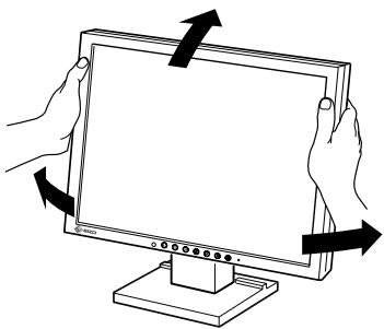 EIZO FLEXSCAN S1501 - Ajuste de la altura y el ángulo de la pantalla - 1