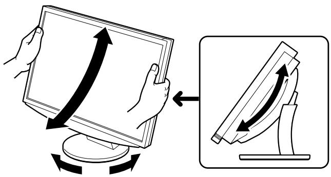EIZO FLEXSCAN S2111W - Höhe und Neigung des Bildschirms einstellen - 1
