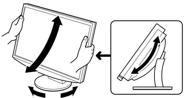 EIZO FLEXSCAN S2111W - Regolazione dell'altezza e dell'angolo dello schermo - 1