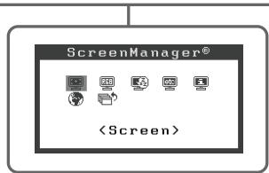 EIZO FLEXSCAN S2231W - NOTApKocTb C NOMOuIO KHOKN IJIIN

Haxmnte KhONkCy Dnla yBeNueHn Nn Dnna yMeHbSeHn RaPKoCTn 3KpaHa.

3 YctaHOBnB HuxHyIO npKoCTb, HaxMnte KhoNky 

YcTaHOBHeHHoe 3HaueHHe nApKoCTn 6yJeT coXpaHeHo.

![](images/0183e076d33def11205b8a2b6253b7255099ec2f71ea38002a3ec887205b8c05.jpg)  
3KpaH HacTpoiKn JpKOCTN



La pantalla se ajustará de forma automática al brillo adecuado que el entorno aacepe, ya que el sensor de la parte inferior del monitor detecta el brillo del entorno con la funciona BrightRegulator (Regulador de brillo). Para Obtener más información, consulte the Manual del usuario del CD-ROM.

Ejecución de la configuración/ajustes avanzados
![](images/0183e076d33def11205b8a2b6253b7255099ec2f71ea38002a3ec887205b8c05.jpg)  
3KpaH HacTpoiKn JpKOCTN - 2