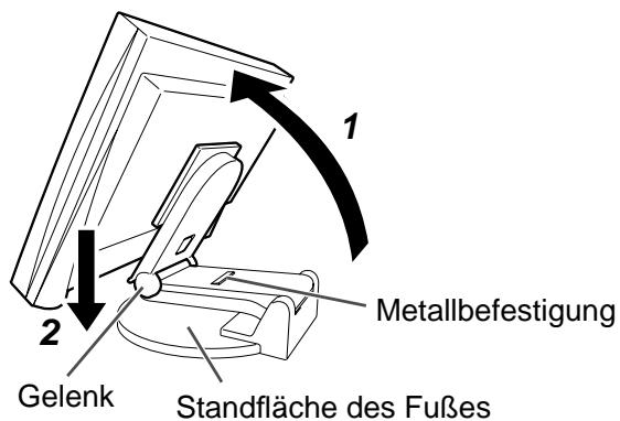 EIZO FLEXSCAN S2401W - Senken Sie den Monitor ab, und entfernen Sie die Metallbefestigung. - 1