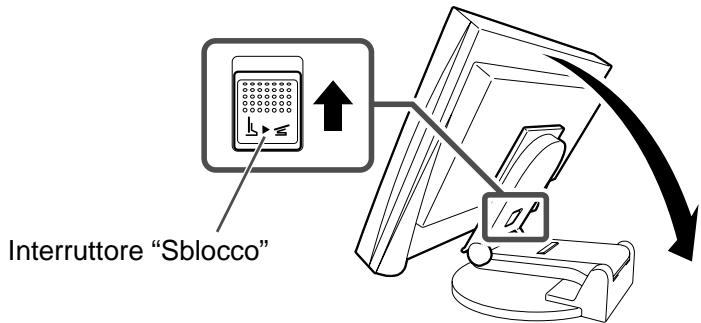 EIZO FLEXSCAN S2401W - Tirare all'indietro il monitor facendo scorrere l'interruttore "Sblocco" versus l'alto. - 1