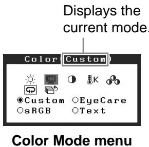 EIZO FLEXSCAN T1721 - Selecting Display Mode - 1