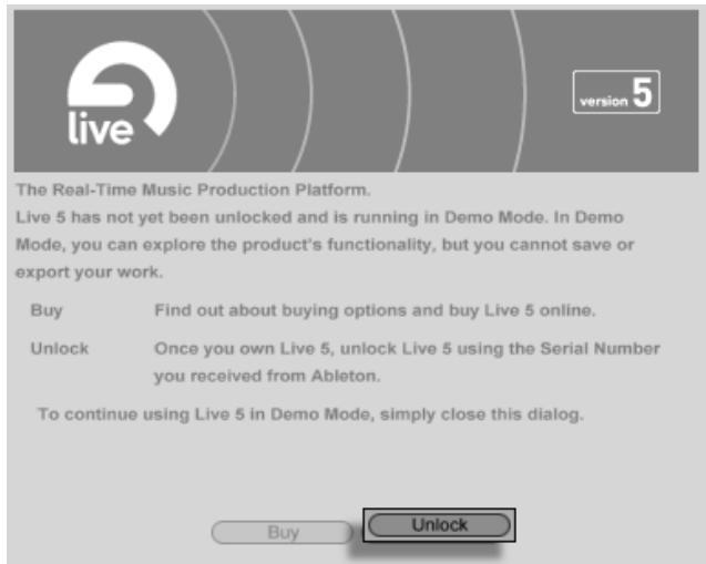 ABLETON LIVE 5 - ÉTAPE 1 - SAISIE DU NUMÉRO DE SÉRIE - 1