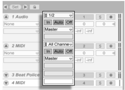 ABLETON LIVE 5 - Choix d'une entrée - 1