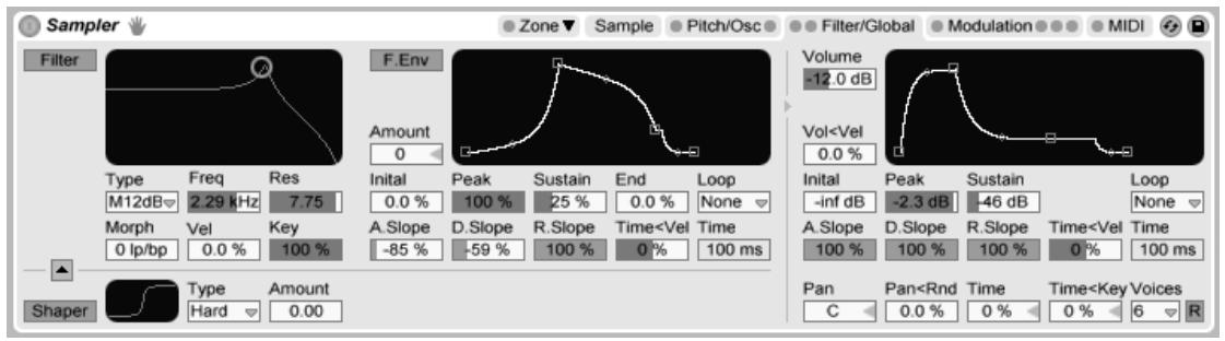 ABLETON LIVE 7 - L'onglet filter/global - 1