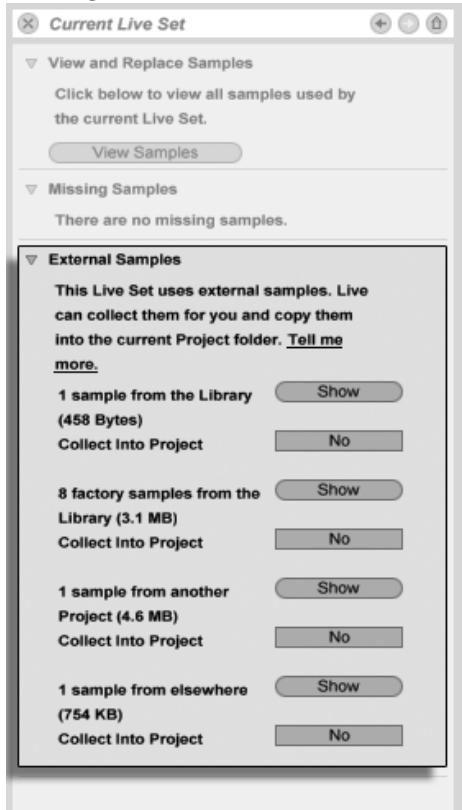 ABLETON LIVE 7 - Réunion des échantillons externes - 1