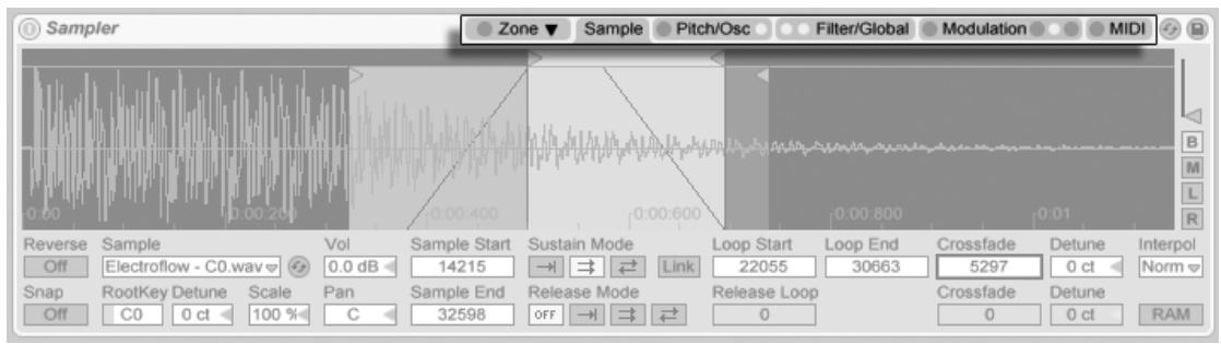 ABLETON LIVE 7 - Onglets de sampler - 1