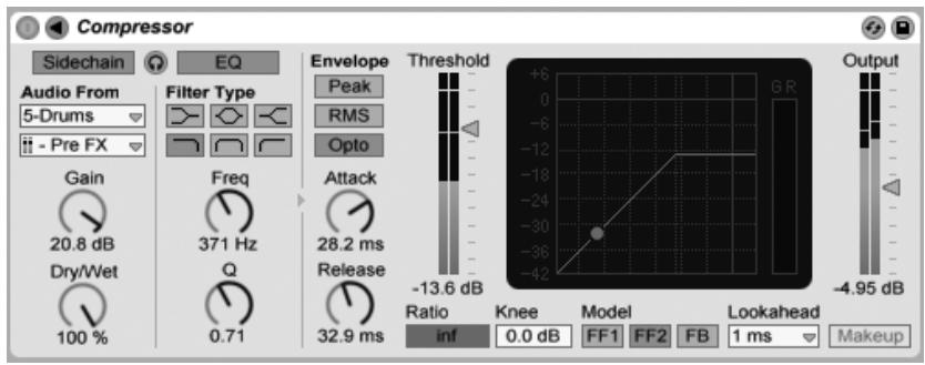ABLETON LIVE 7 - Paramètres de circuit de déclenchement (sidechain) - 1