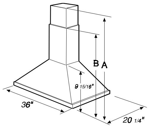 FRIGIDAIRE PLHV36W6KC - Dimensions - 1
