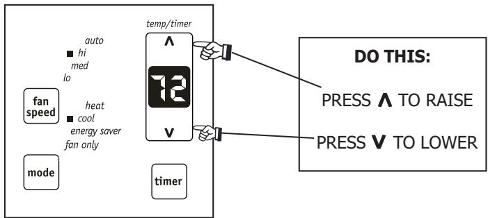 FRIGIDAIRE FRA08EHT1 - TO CHANGE TEMPERATURE SETTING: - 1