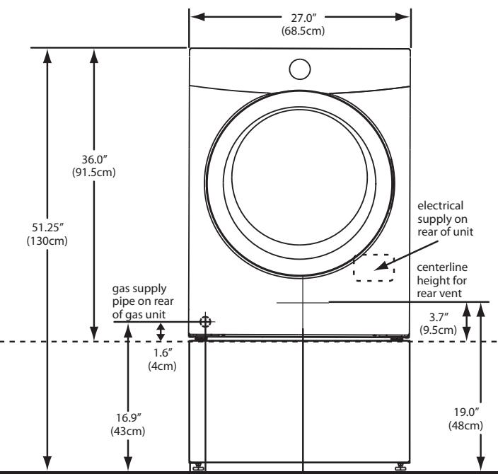 FRIGIDAIRE FAQG7001L - Installation in a Recess or Closet - 5